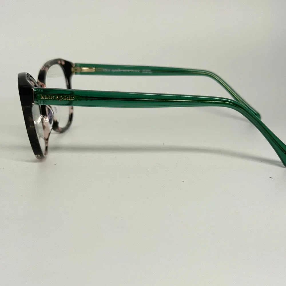 Kate Spade New York Eyeglasses K30047COS HT8 140 Pink Tortoise Green Cat Eye‎